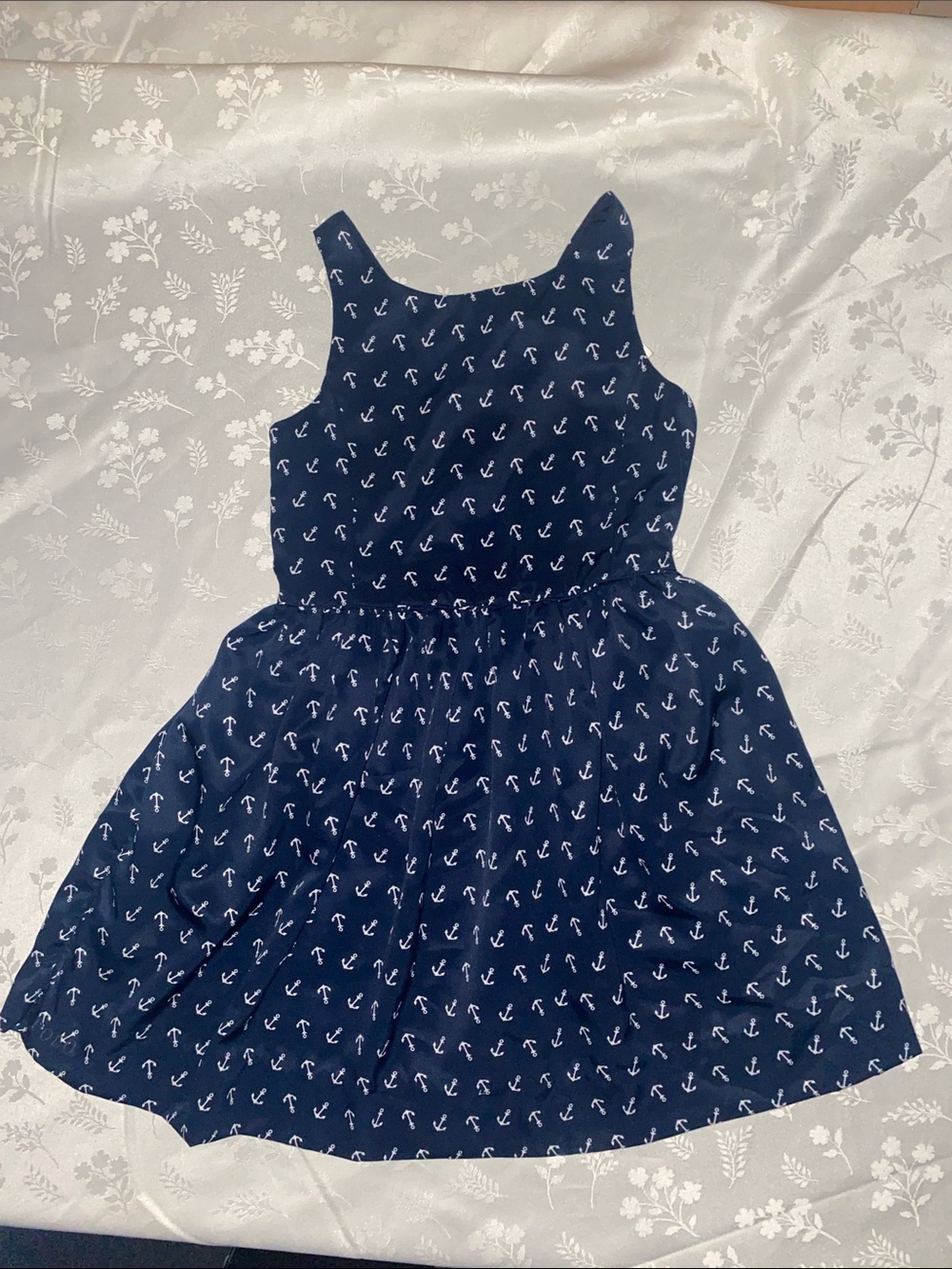 Polo Ralph Lauren Girls Navy Blue Anchor Print Sleeveless Dress Size 6 NWT